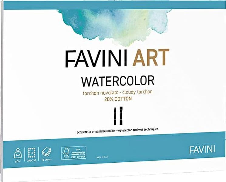 Blocco Watercolor 10fg 340gr 35X50cm FAVINI