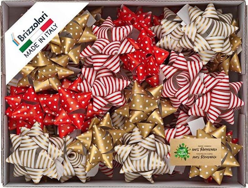 36 stelle nastro ecocarta 20mmxD9cm fantasie assortite natale Brizzolari