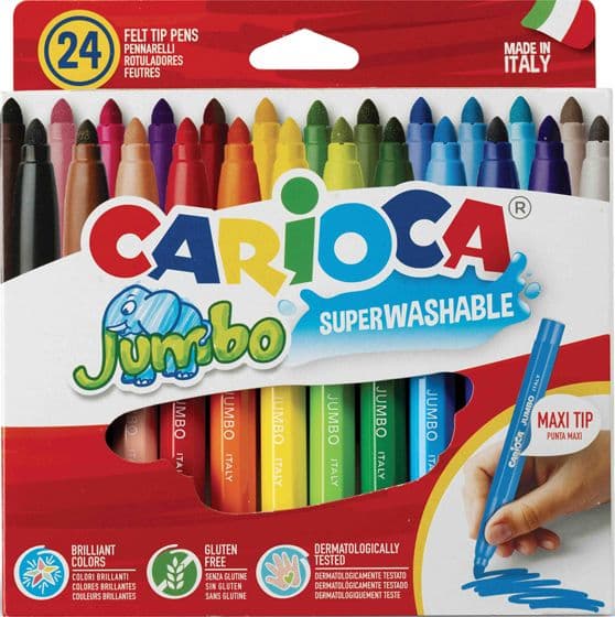 Astuccio 24 pennarelli Jumbo lavabili colori assortiti CARIOCA - 2