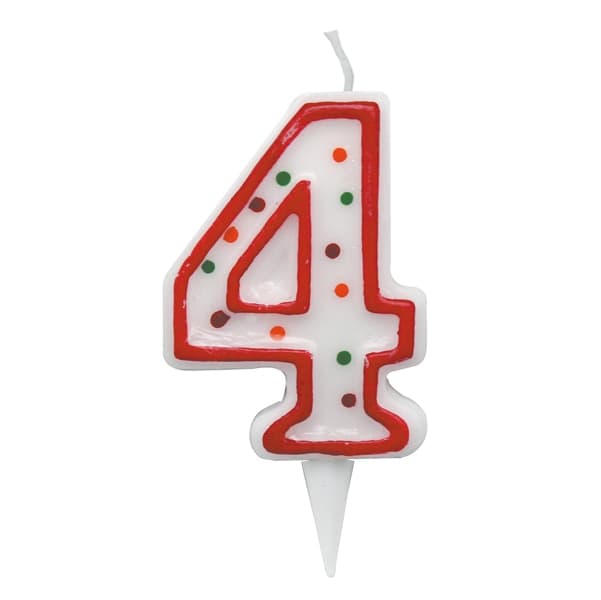 Candelina Zuccherino numero 4 - h. 8.5cm Big Party - 2