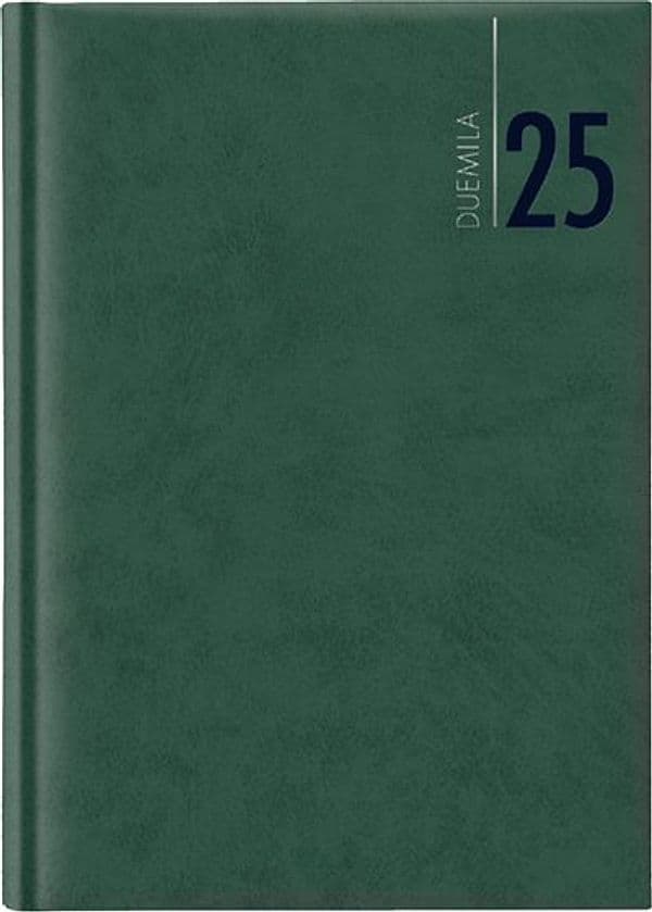 Agenda giornaliera 2026 dim.17x24cm cop. in carta imbottita verde