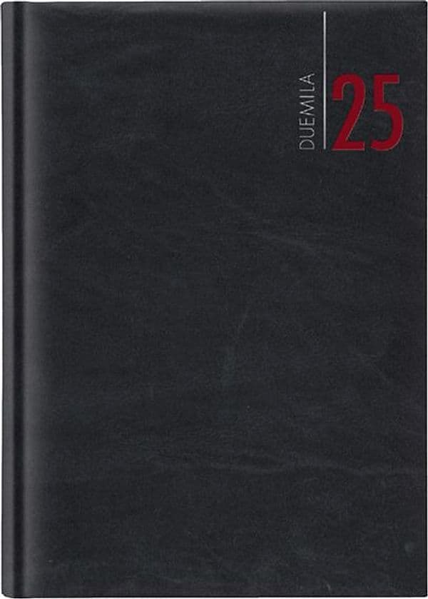 Agenda giornaliera 2026 dim.14,5x20,5cm cop. in carta imbottita nero