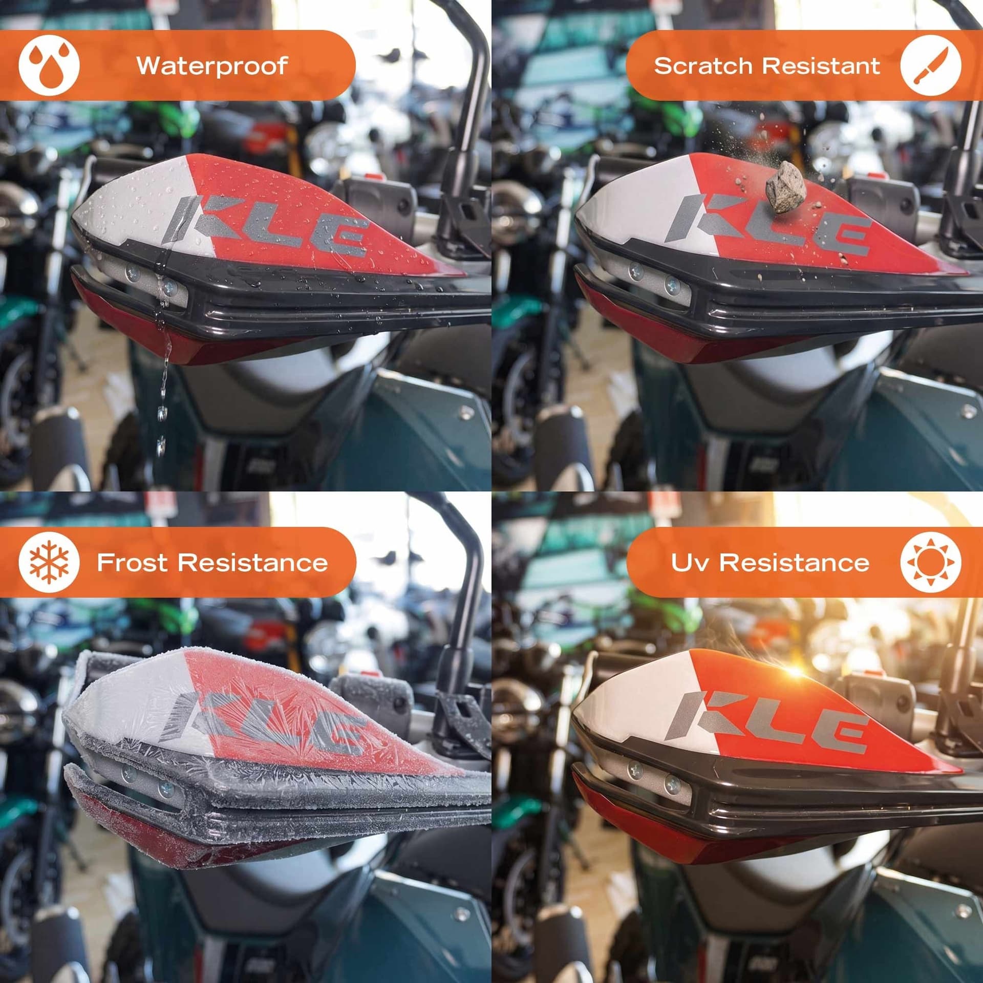 Adesivi 3D Protezioni Paramani moto compatibili con Kawasaki KLE500 2026 - 4