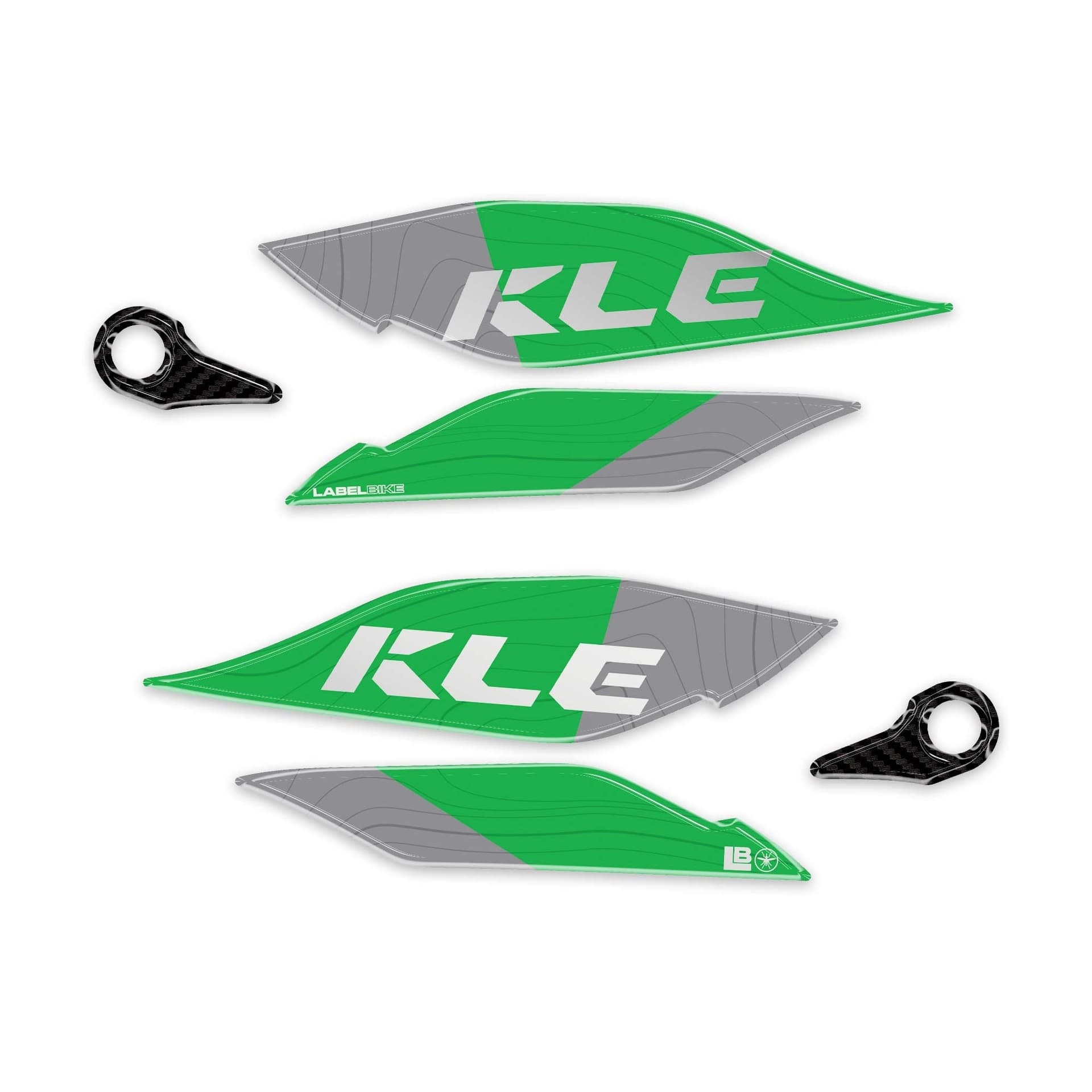 Adesivi 3D Protezioni Paramani moto compatibili con Kawasaki KLE500 2026 - 8