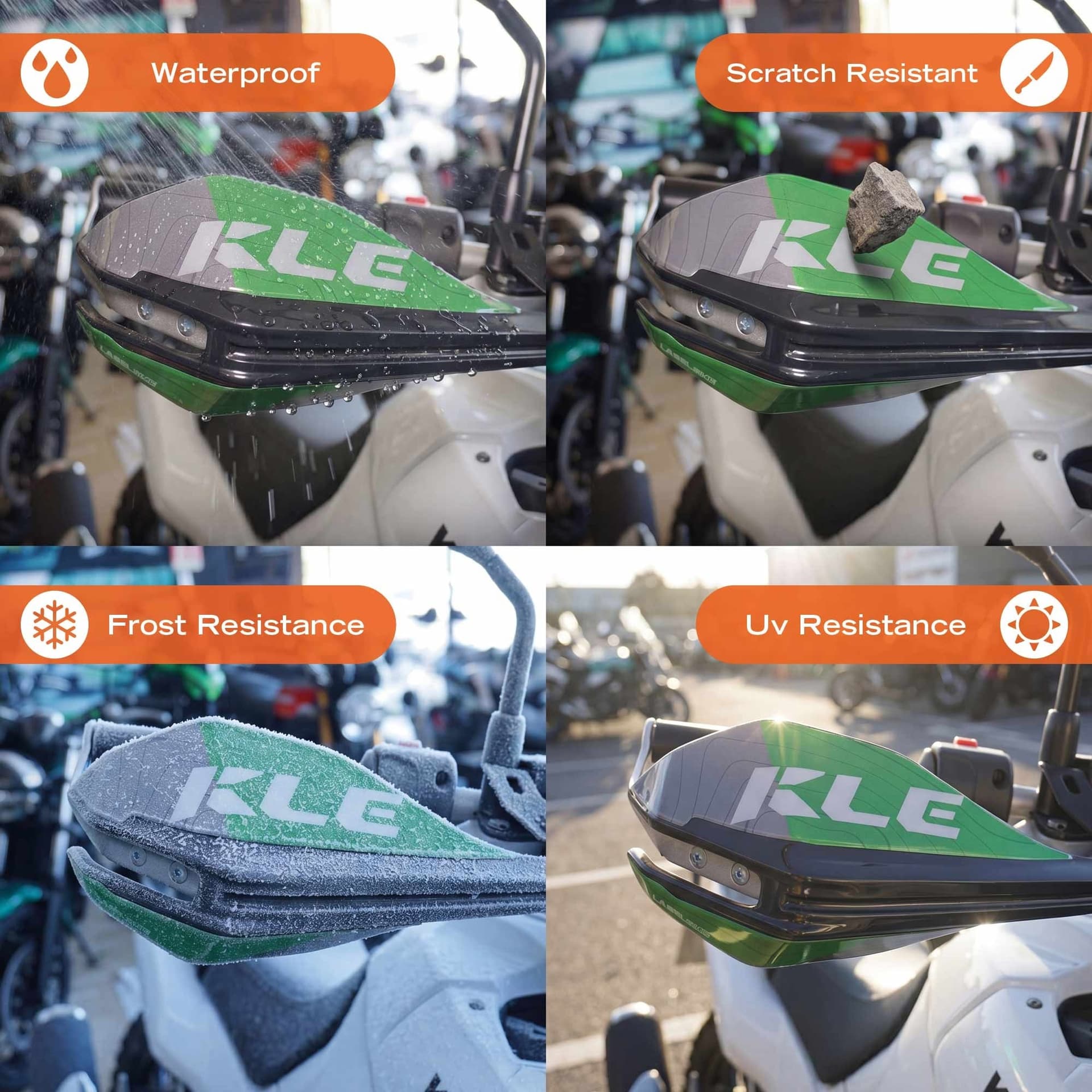 Adesivi 3D Protezioni Paramani moto compatibili con Kawasaki KLE500 2026 - 10