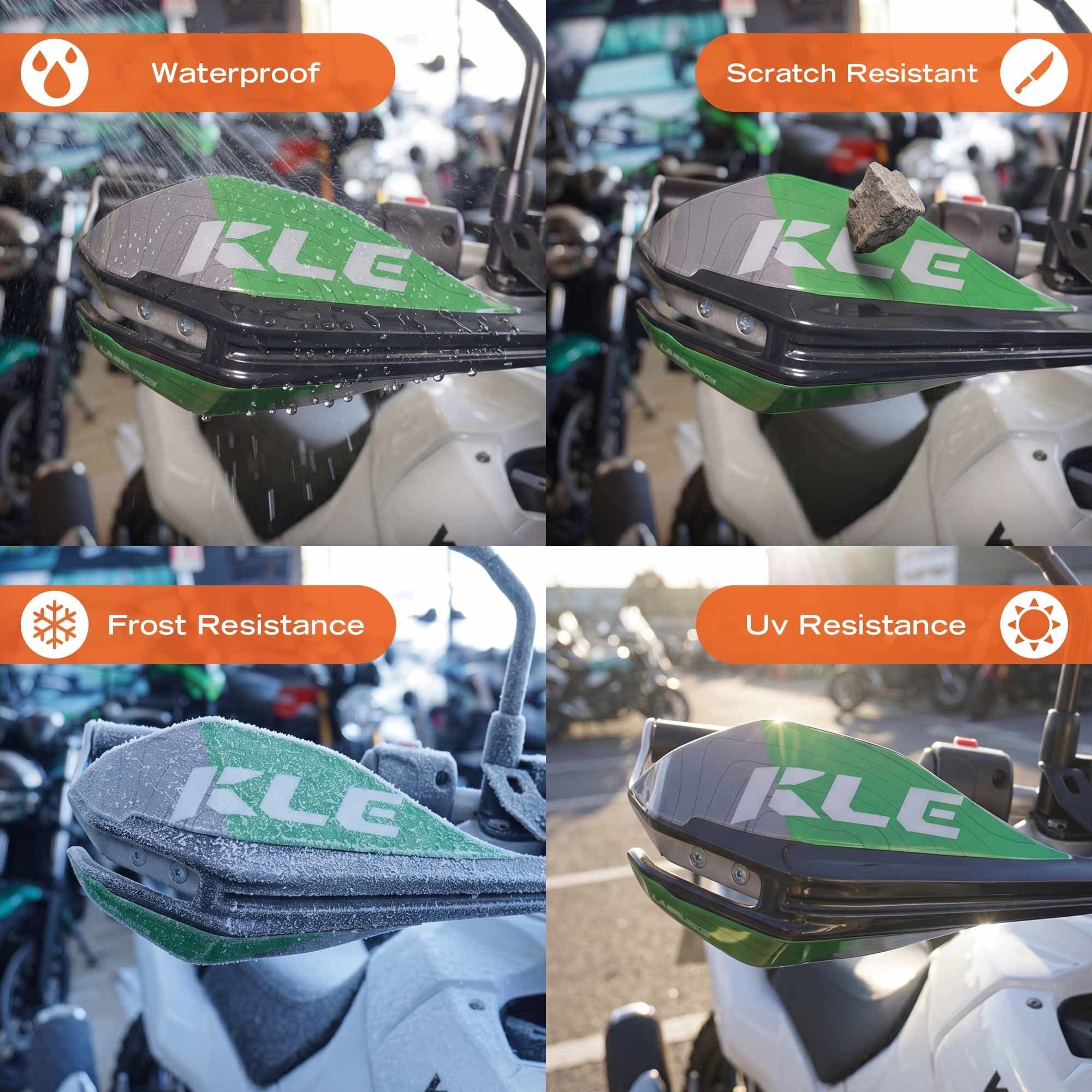 Adesivi 3D Protezioni Paramani moto compatibili con Kawasaki KLE500 2026 - 10