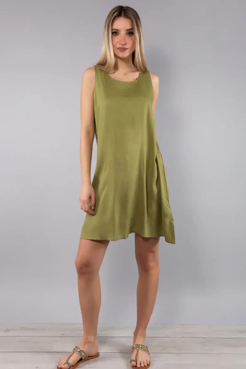 Abito corto in viscosa Fresh Days | VERDISSIMA Isla - 12