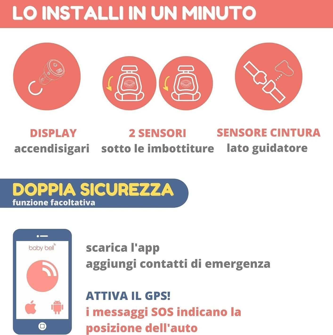 Dispositivo antiabbandono Baby Bell kit per due seggiolini Family PLUS universal - 7