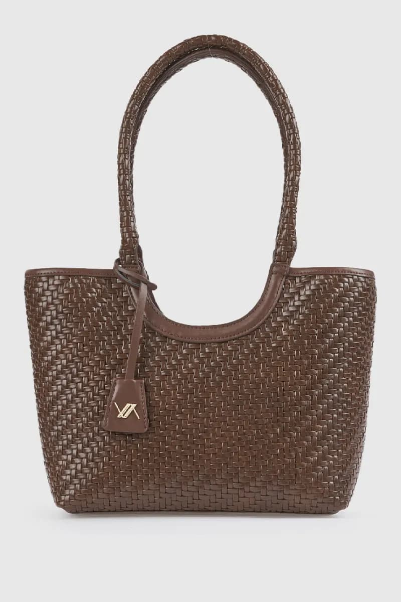 Borsa a spalla in ecopelle effetto rafia | Verde Fashion - 10