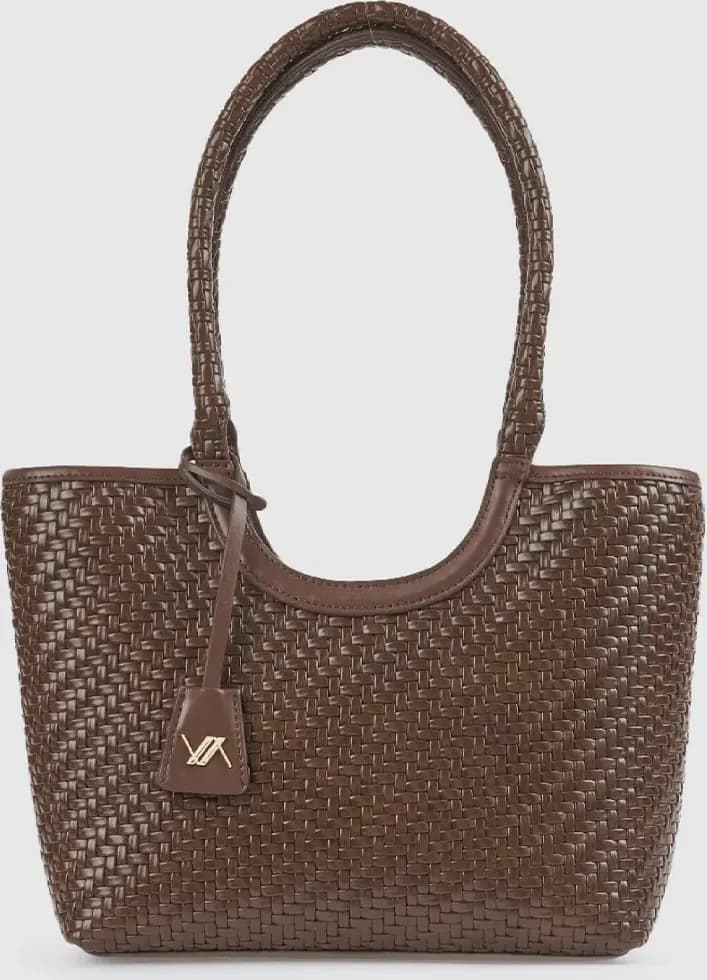 Borsa a spalla in ecopelle effetto rafia | Verde Fashion