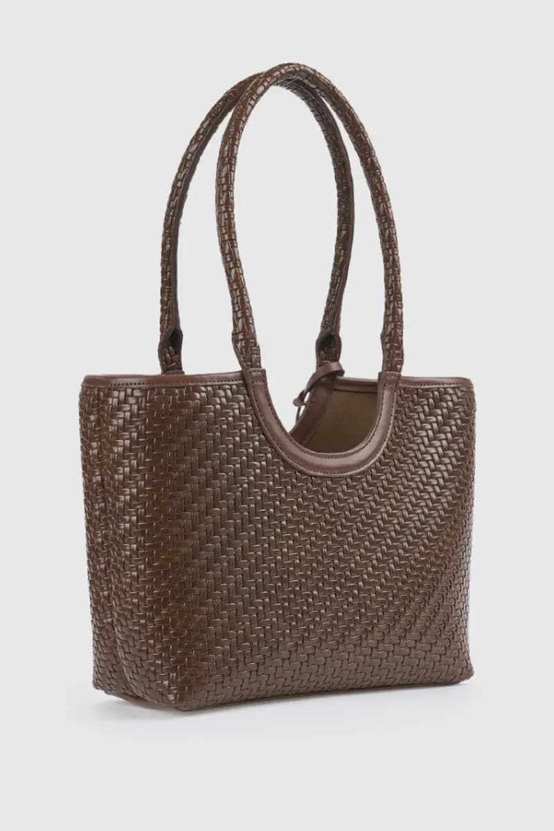 Borsa a spalla in ecopelle effetto rafia | Verde Fashion - 2