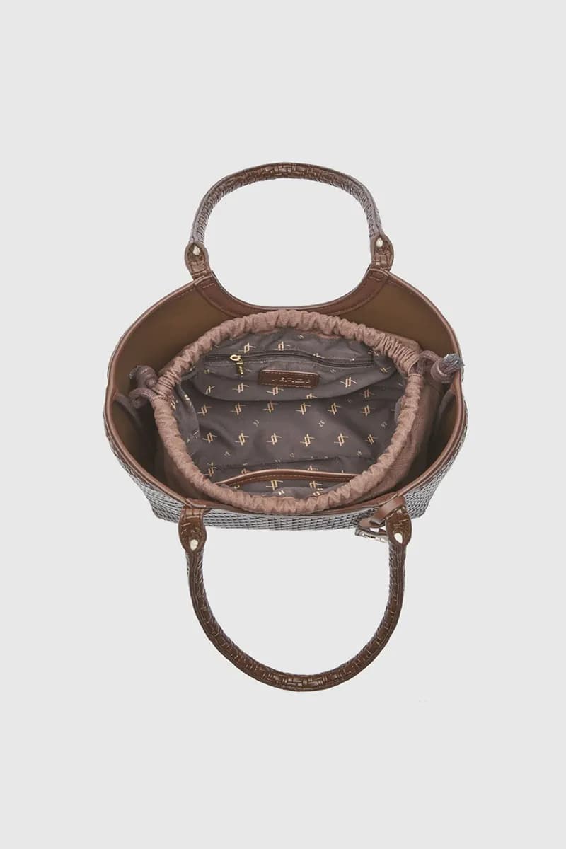 Borsa a spalla in ecopelle effetto rafia | Verde Fashion - 3