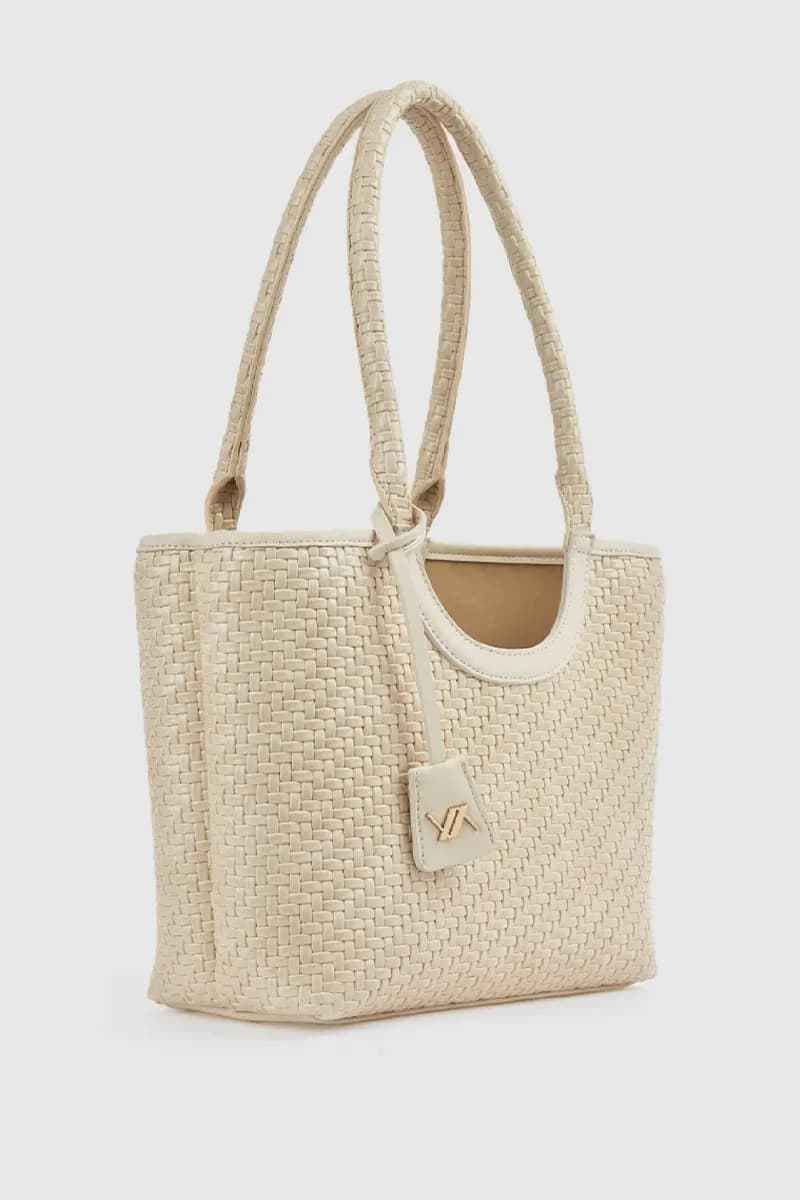 Borsa a spalla in ecopelle effetto rafia | Verde Fashion - 8