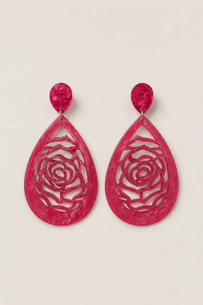 Orecchini pendenti Blue Rose - 2