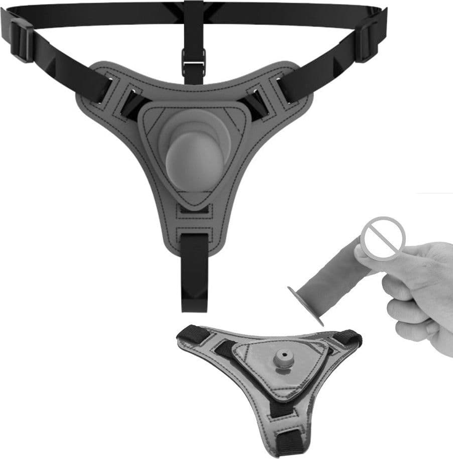 EESH® STRAP ON DILDO INDOSSABILE IN SILICONE NERO CON MUTANDINA REGOLABILE - 4
