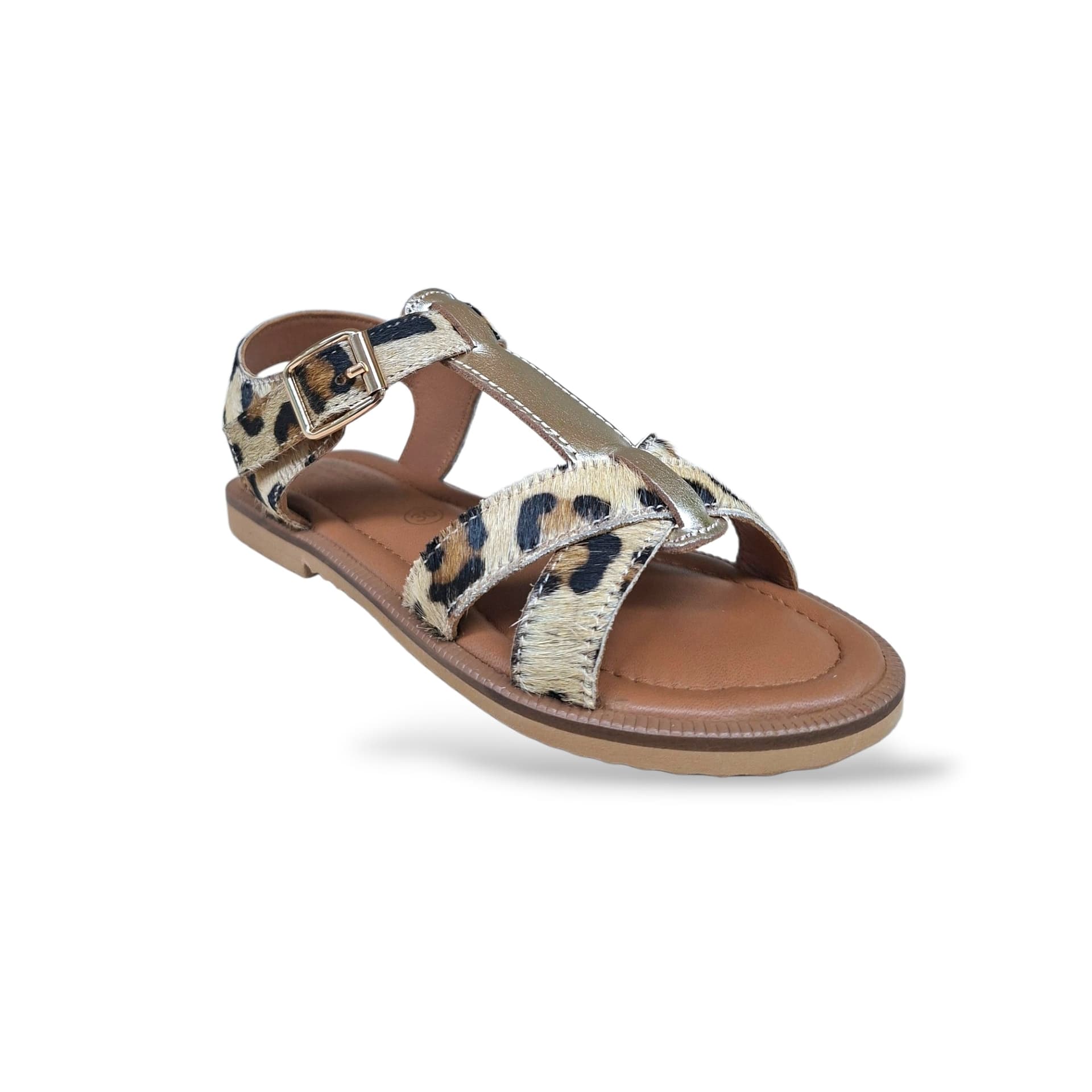 Sandalo Bambine e Ragazze Grunland Junior Inda 1981 Beige-Multi – Pelle con Velcro - 2