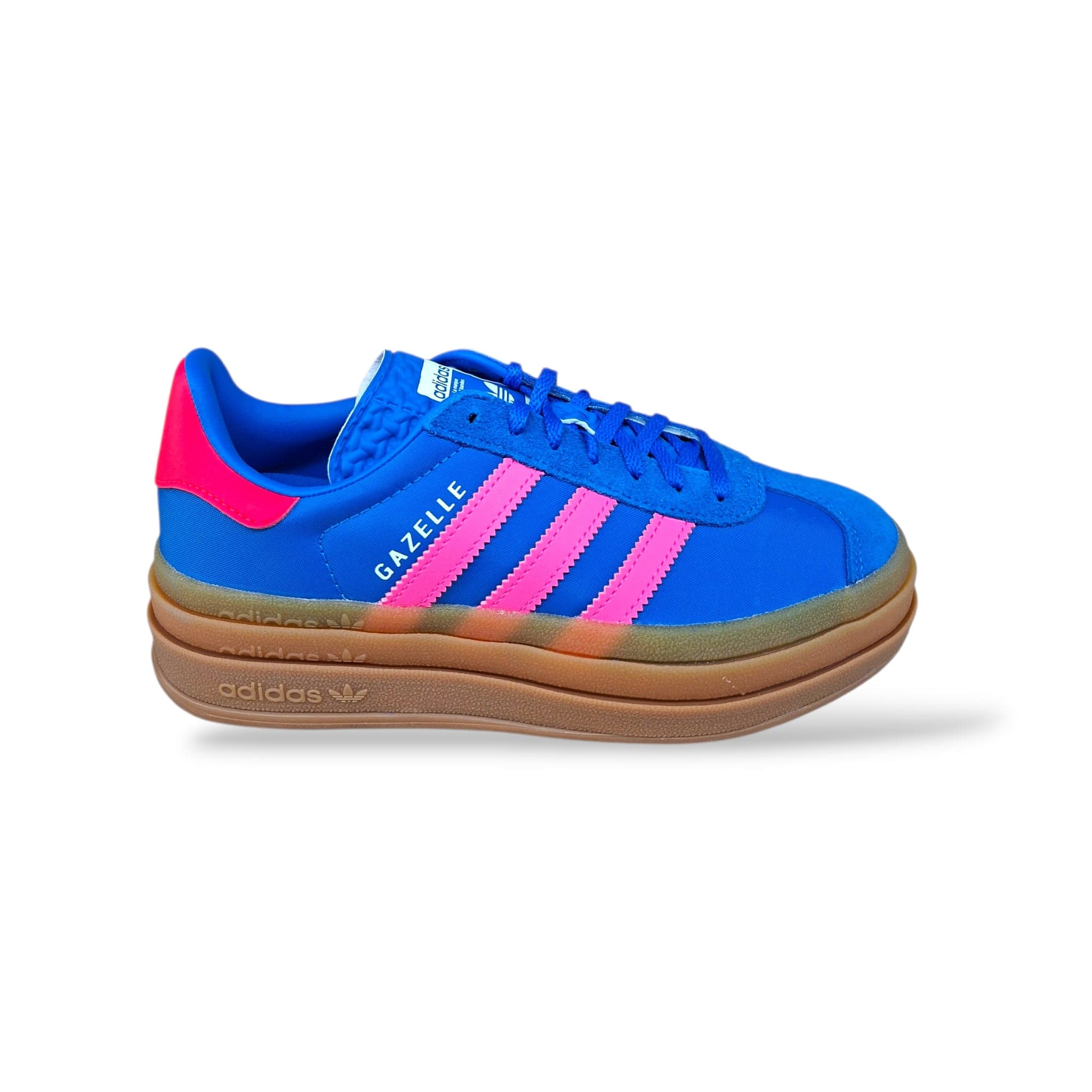 Adidas Originals Gazelle Bold J Bambine Ragazze IH6460 Azzurro Rosa Beige – Sneakers Suede Platform Lacci Taglia 36-40