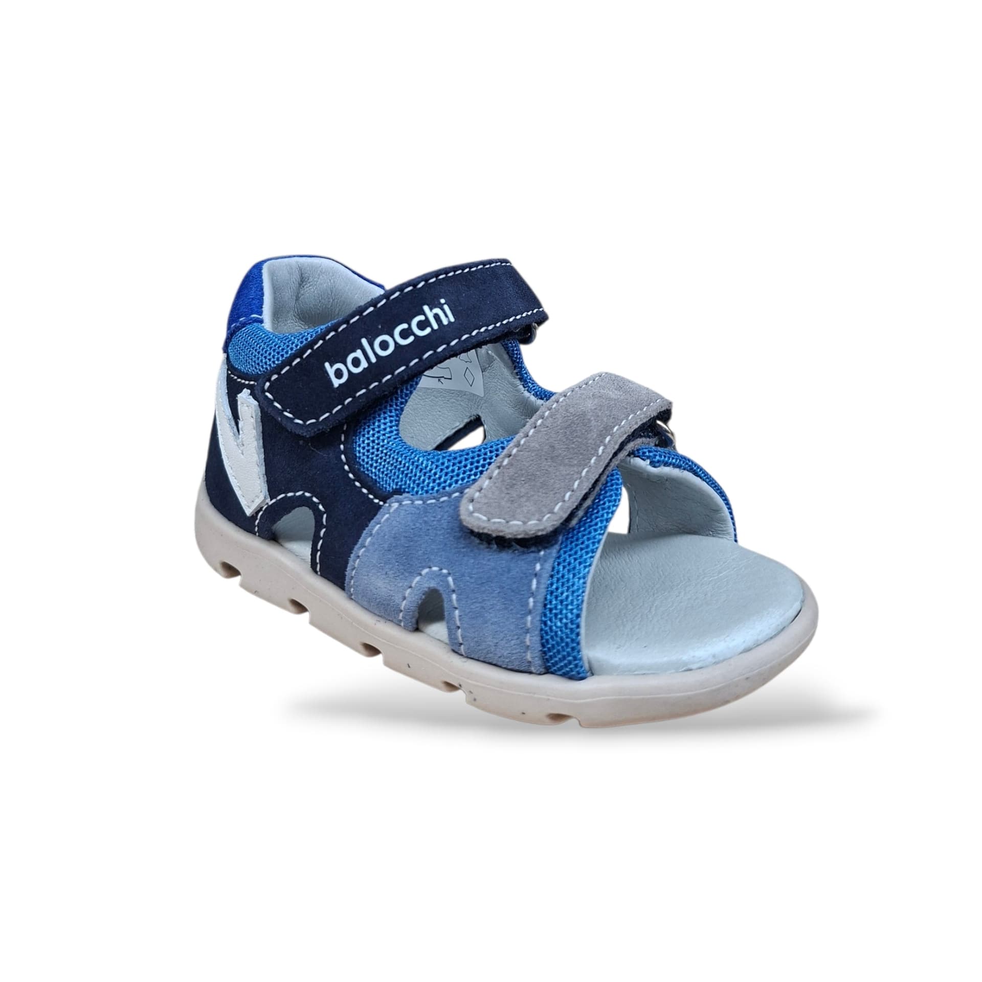 Sandali Tallonati Primi Passi Balocchi Bart 163171 Blue-Azzurro – Pelle Velcro Bambini - 2