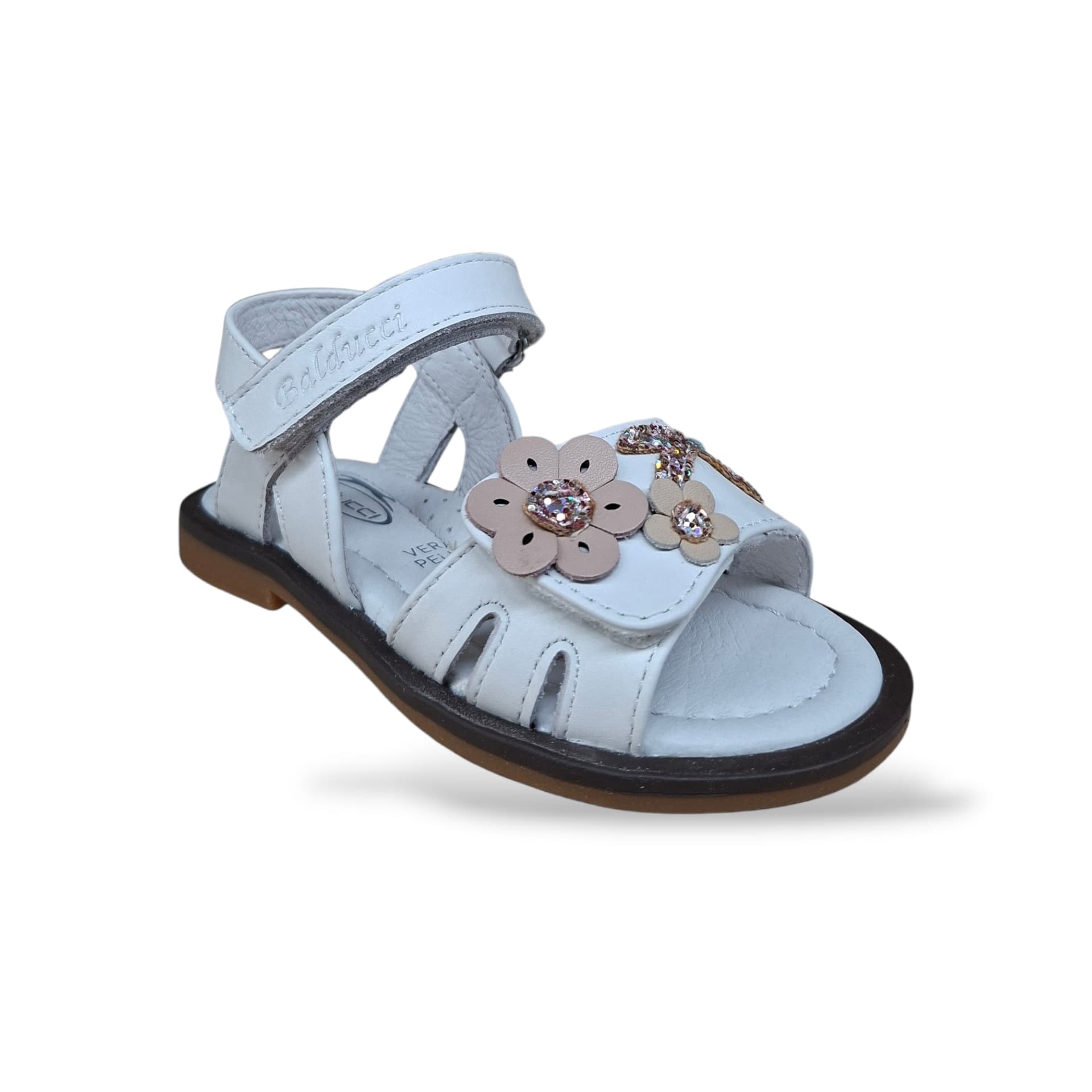 Sandali Balducci Gullit GULL1822 Bianco-Cipria Bambine – Pelle Velcro Cerimonia Made in Italy - 2