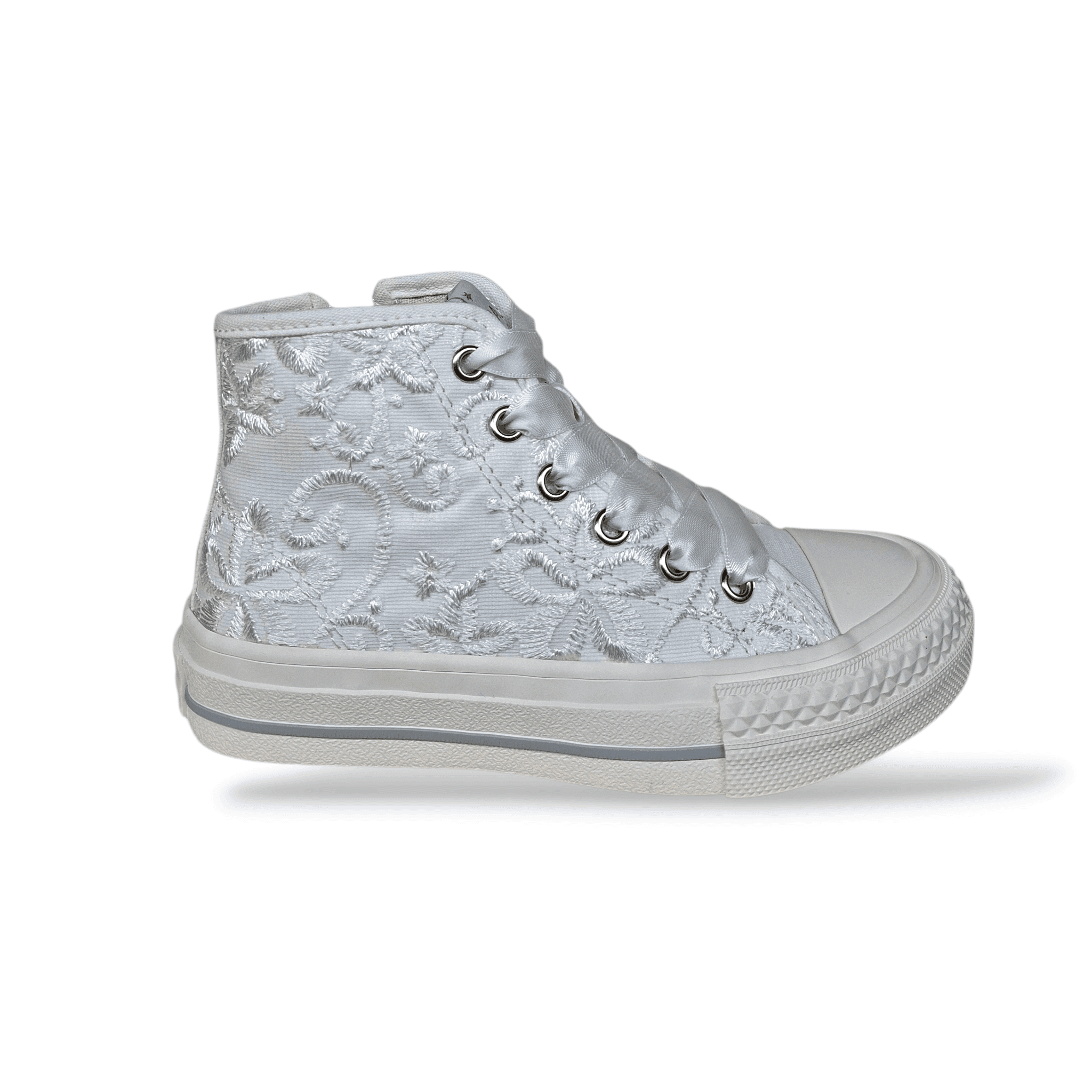 Sneakers Gaëlle Naomi GV015T Bianco – Bambina e Ragazza | Ricami Uncinetto e Zip