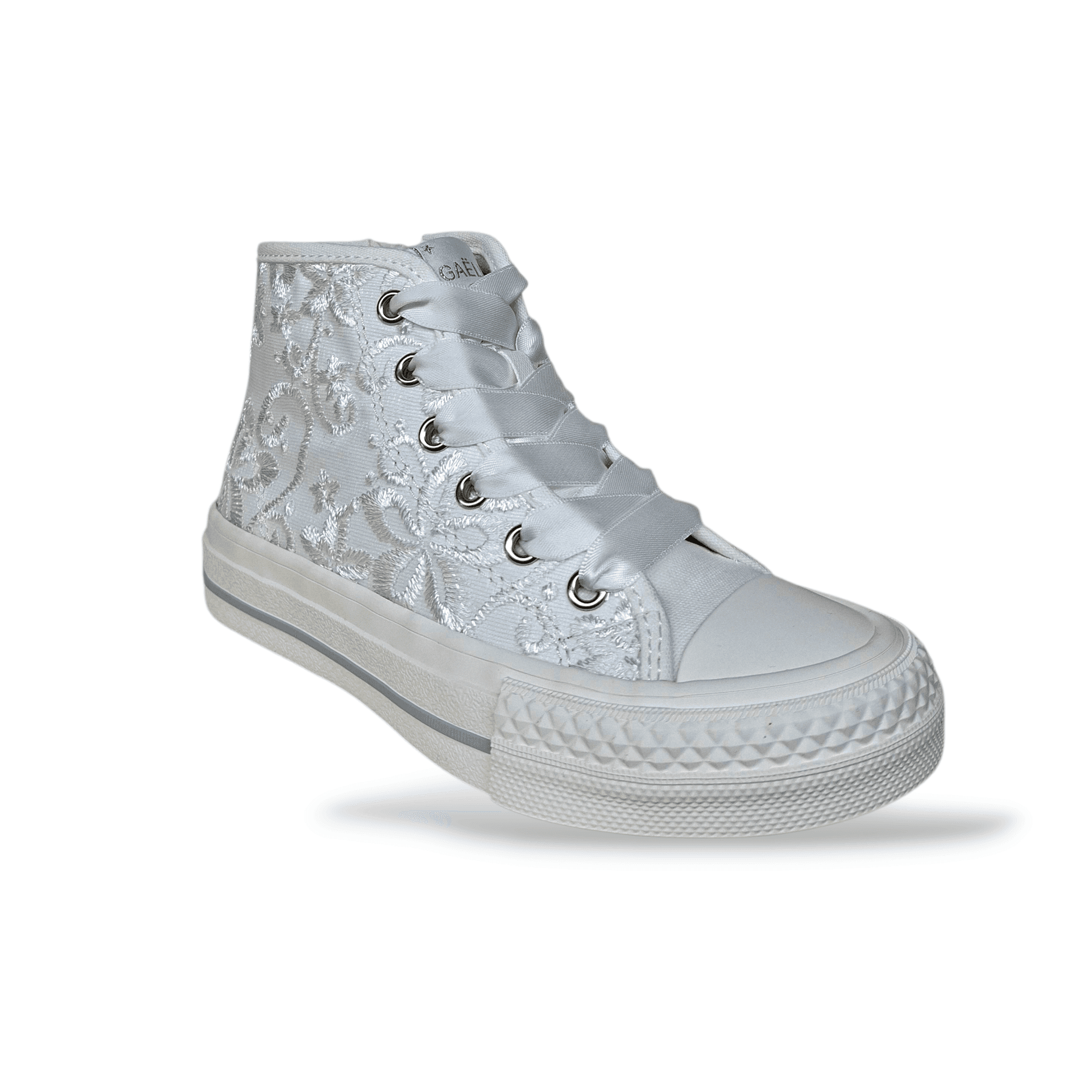 Sneakers Gaëlle Naomi GV015T Bianco – Bambina e Ragazza | Ricami Uncinetto e Zip - 2