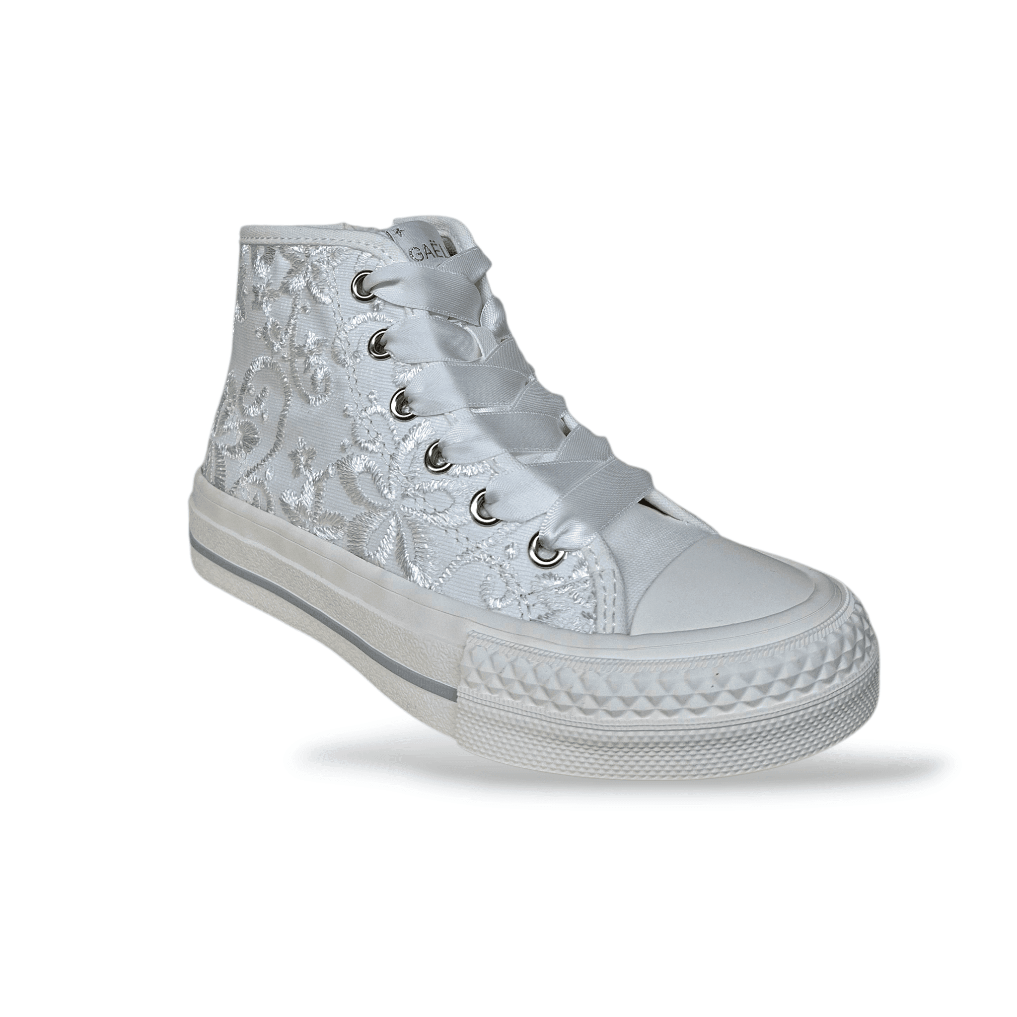 Sneakers Gaëlle Naomi GV015T Bianco – Bambina e Ragazza | Ricami Uncinetto e Zip - 2