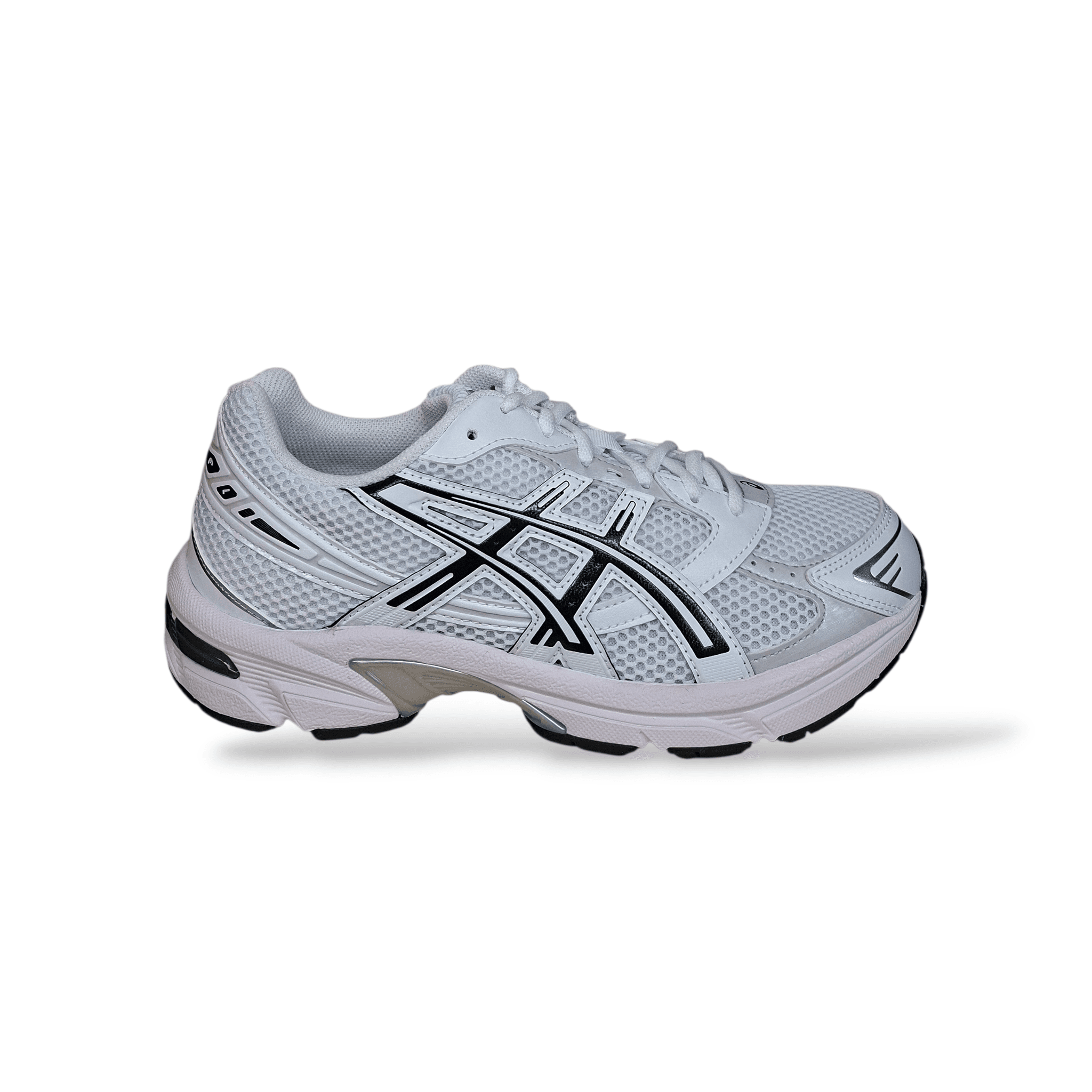 Scarpe sneakers Uomo ASICS GEL 1130 1201B019-100 bianco-nero-grigio laccio - 6