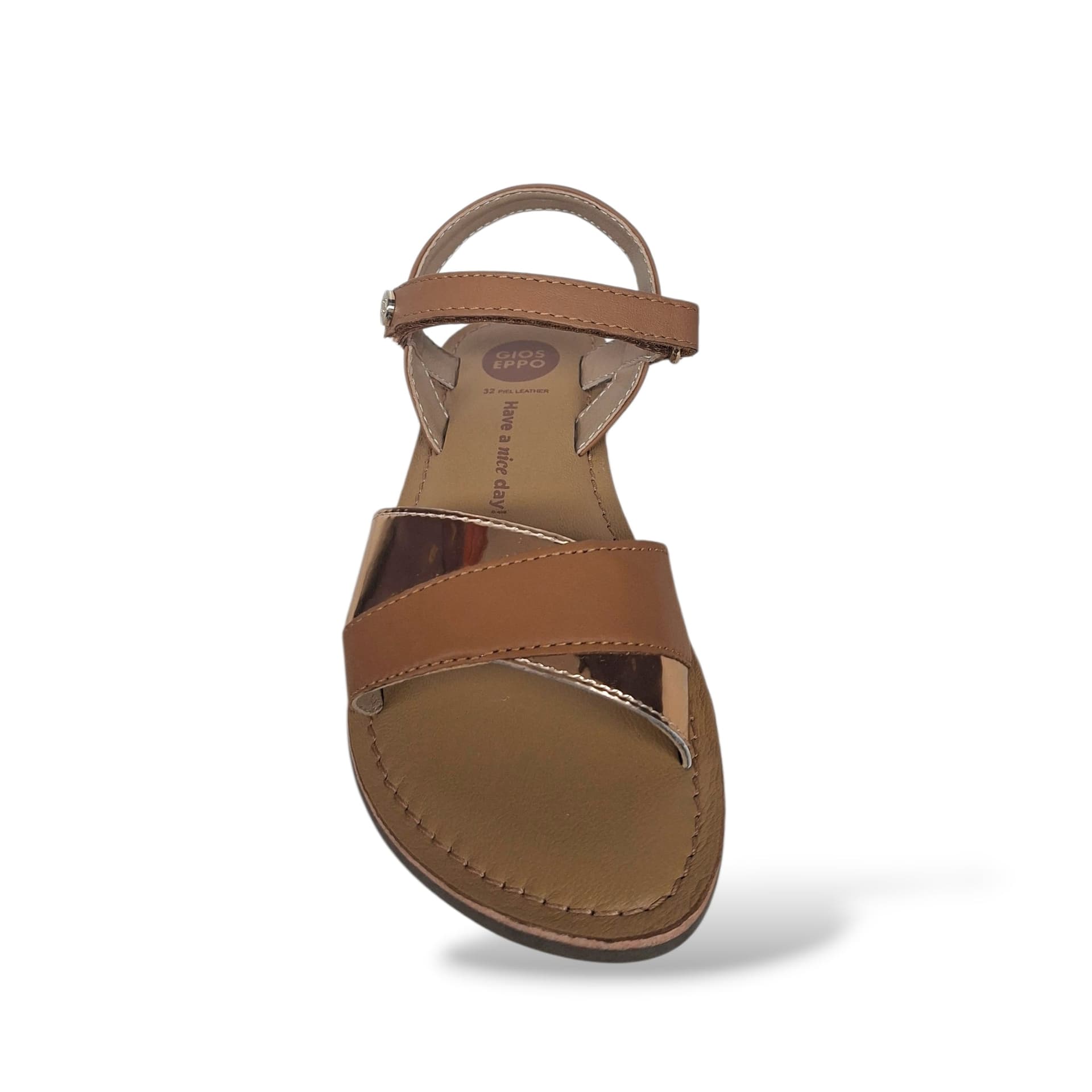 Sandali Ragazza GIOSEPPO AWENDO 78913 – Cuoio e Oro in Pelle | Velcro per un Look Caldo e Luminoso - 4