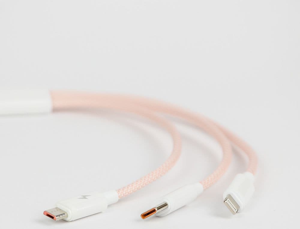Cavo nylon 3 in 1 colorato - power 66W - USB-A - 3
