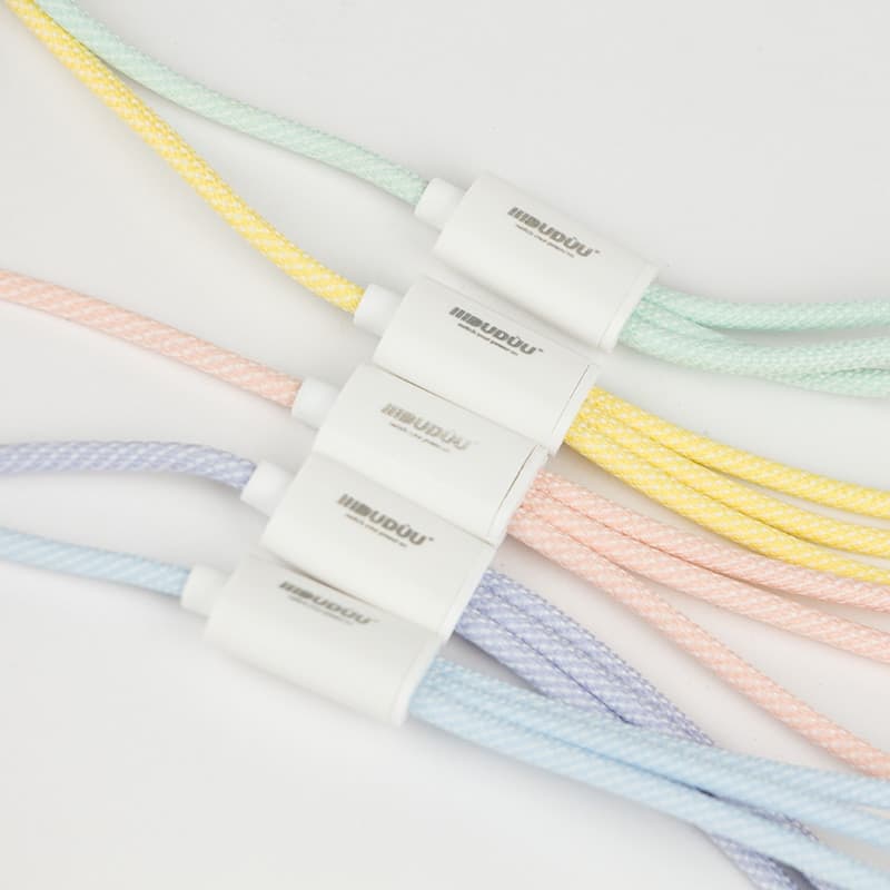 Cavo nylon 3 in 1 colorato - power 66W - USB-A - 4