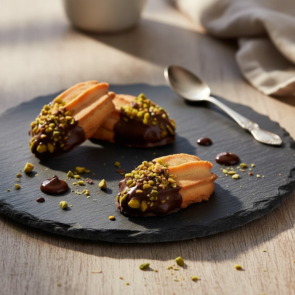 Biscotti al Burro Ripieni con cioccolato & granella di pistacchio - 4