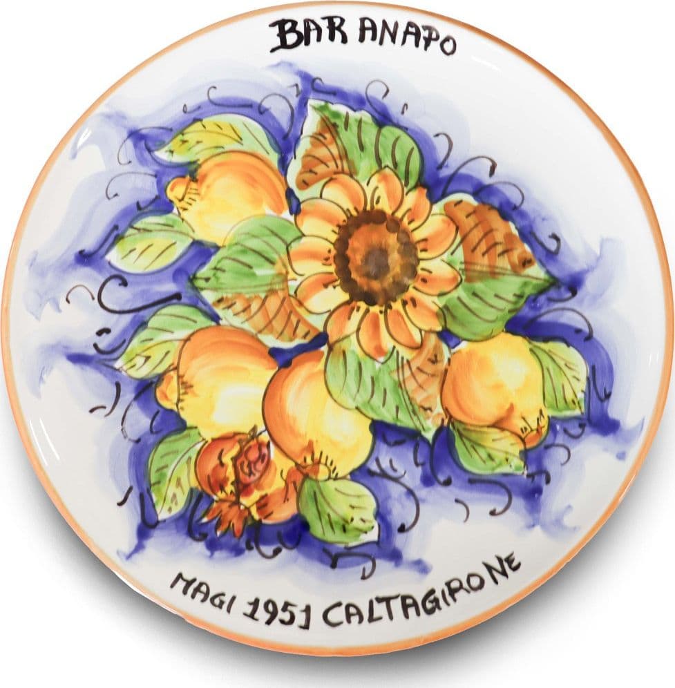 Piatto in ceramica di Caltagirone Estate in fioritura dipinto a mano - 2