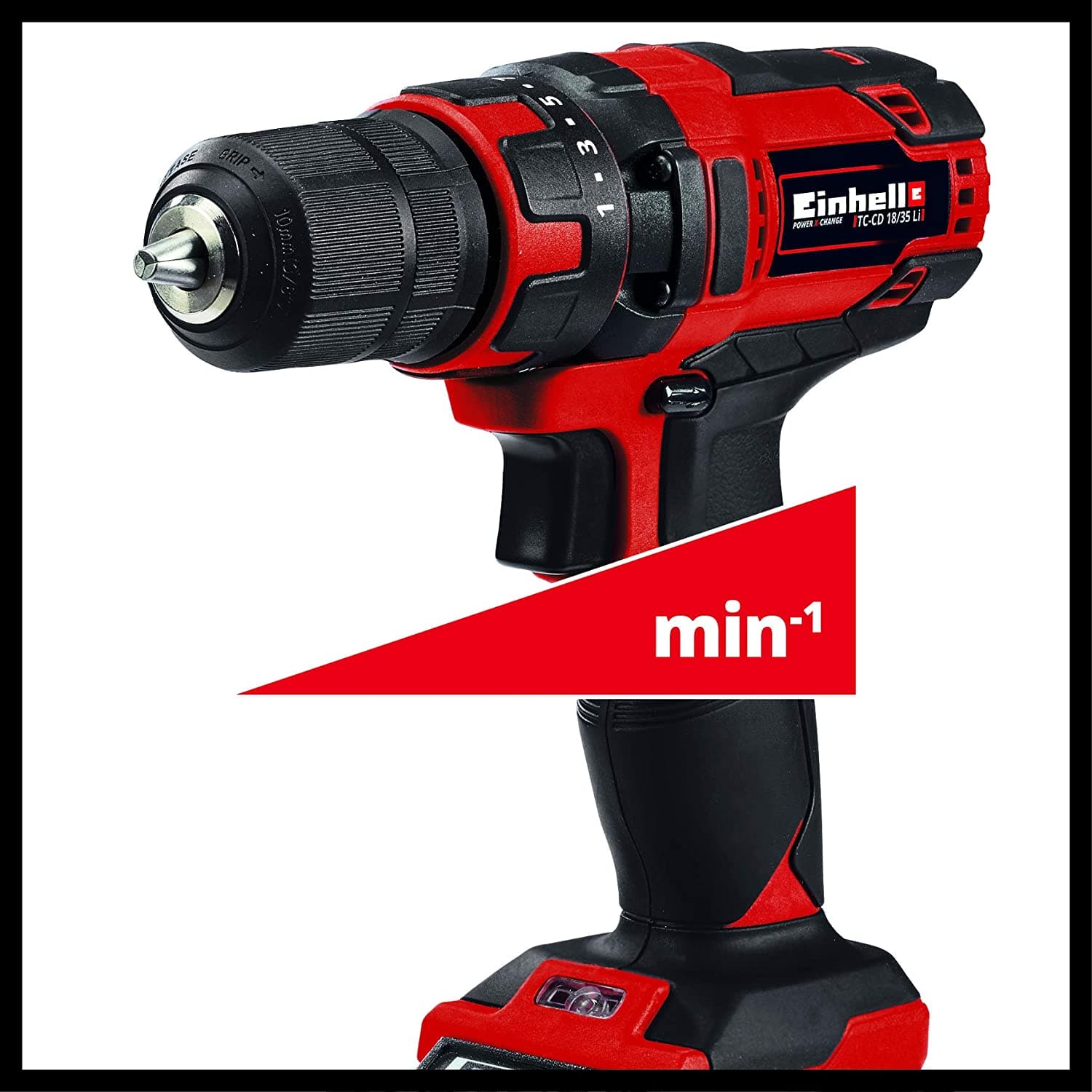 Trapano a batteria con illuminazione LED regolazione del numero di giri impugnatura comoda - 6