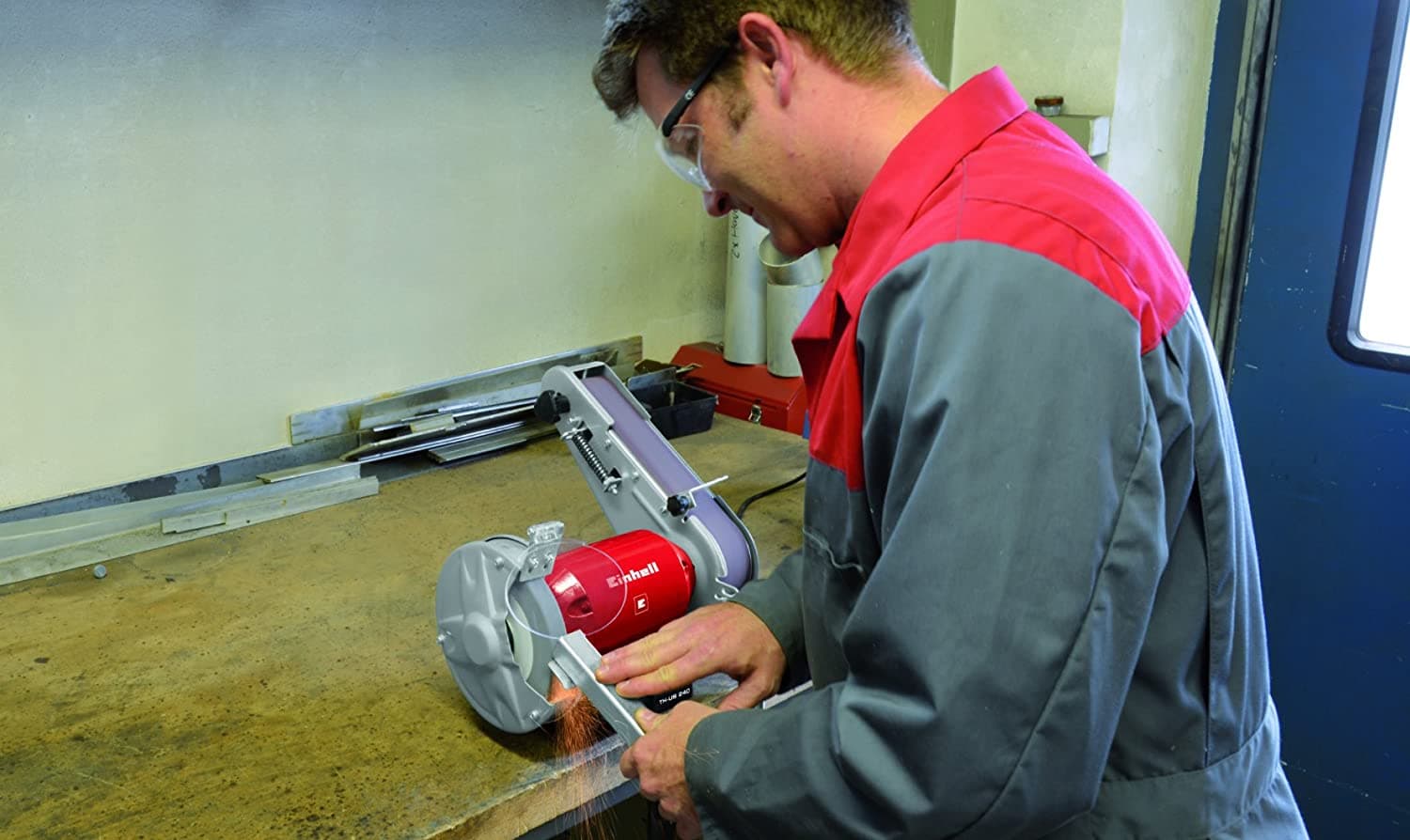 Levigatrice a nastro da banco per lavorazione legno e leghe morbide TH-US 240 - 8
