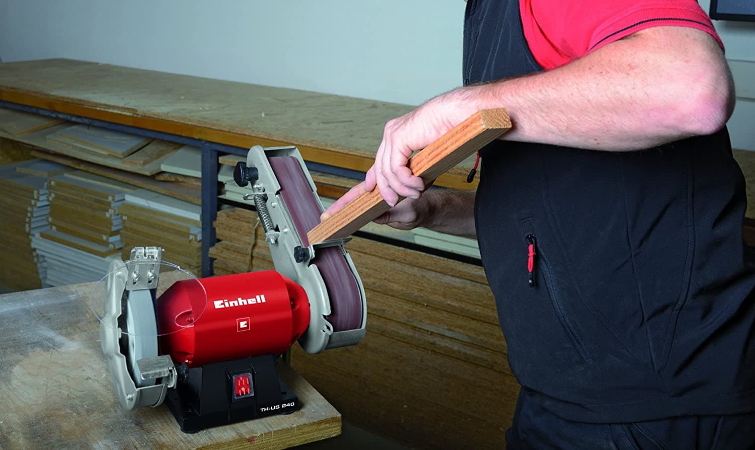 Levigatrice a nastro da banco per lavorazione legno e leghe morbide TH-US 240 - 9