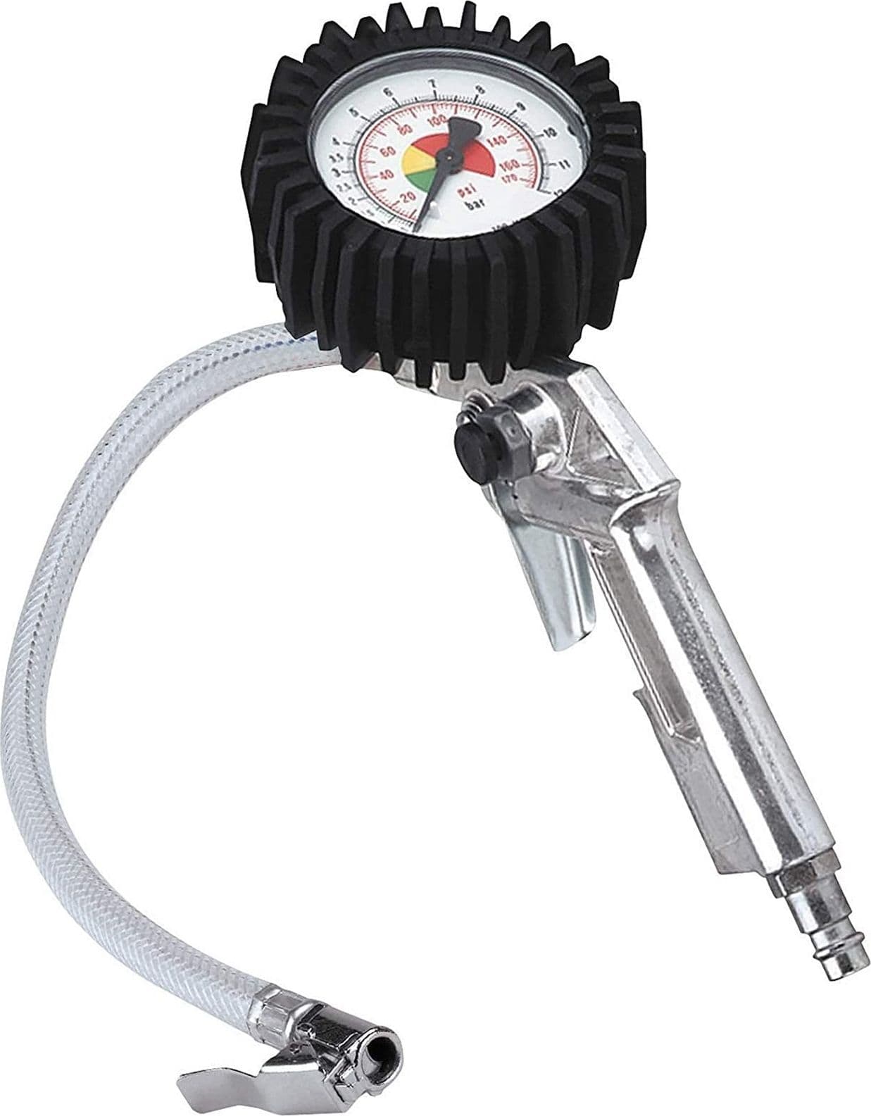 Set 3 accessori pneumatici per compressore fino ad 8 bar con pistola ad aria manometro e aria - 4