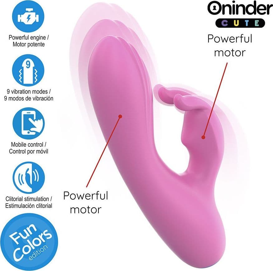Vibratore Coniglietto Rosa Dell'Amore Per Punto G E Clitoride Con App Gratuita In tutto Il Mondo ONINDER CUTE - 4