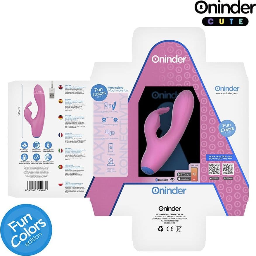 Vibratore Coniglietto Rosa Dell'Amore Per Punto G E Clitoride Con App Gratuita In tutto Il Mondo ONINDER CUTE - 5