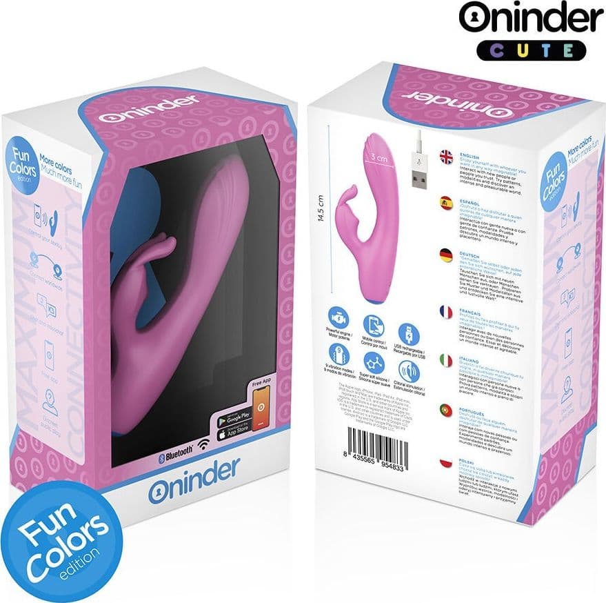 Vibratore Coniglietto Rosa Dell'Amore Per Punto G E Clitoride Con App Gratuita In tutto Il Mondo ONINDER CUTE - 5