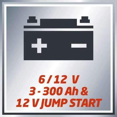 Einhell CC-BC 15 M Carica Batterie, Tensione di Carica 6/12 V, Rosso/Nero, 3-300 Ah - 5