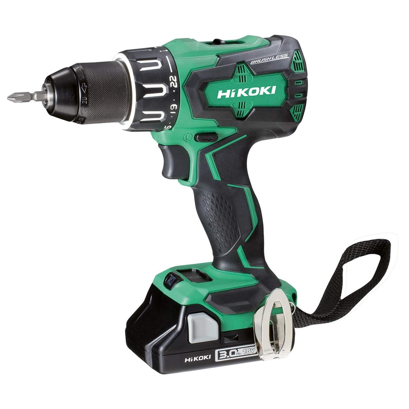 Trapano avvitatore a percussione brushless hikoki dv18dbsl con mandrino autoserrante - 4