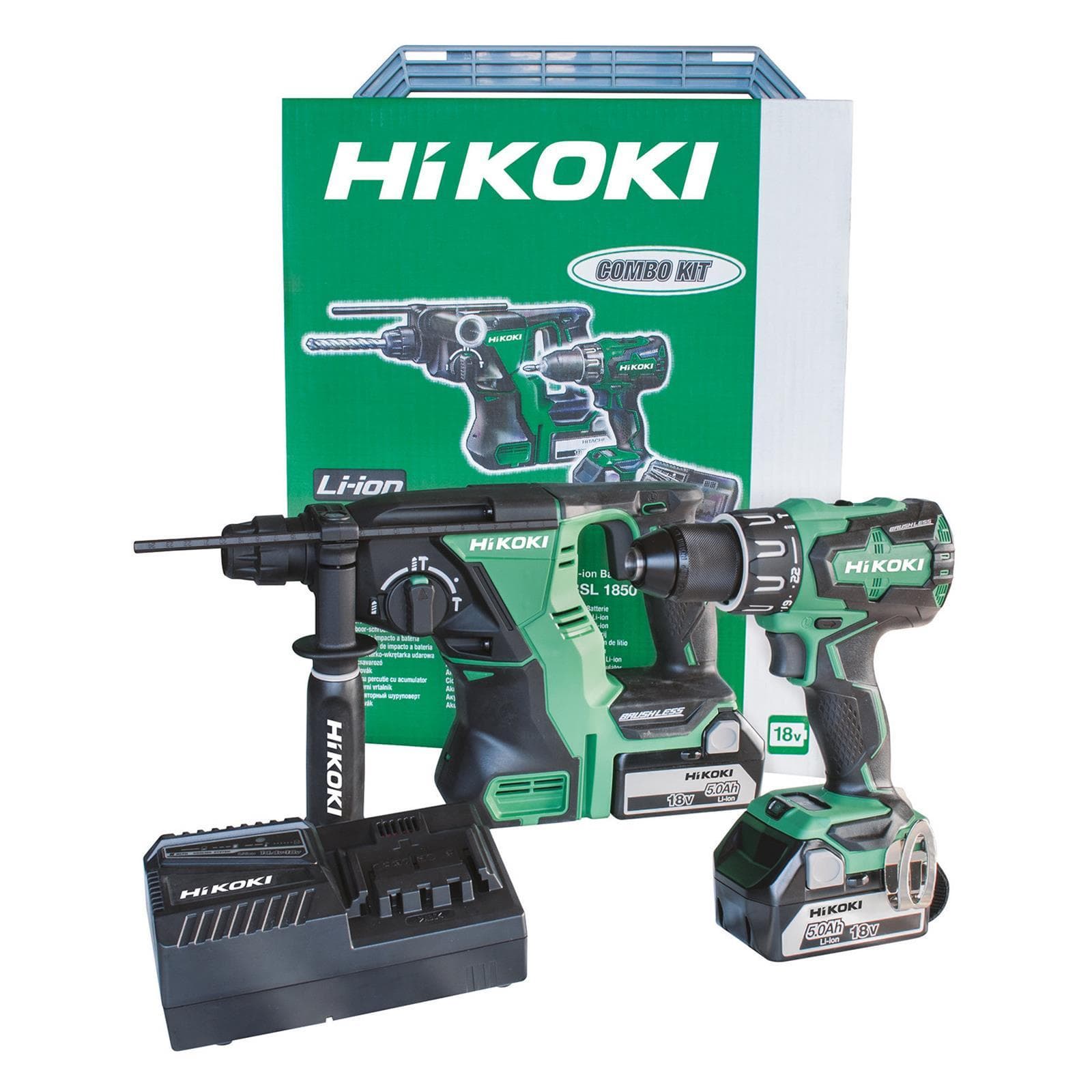 Kit combo brushless hikoki kc18drbl trapano avvitatore a percussione + tassellatore - 4