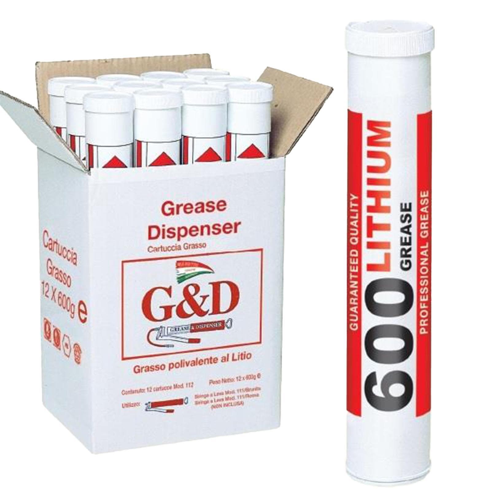 Pz 12 cartuccia grasso per pistola maestri siringa ingrassatore lube shuttle 600 gr - 3