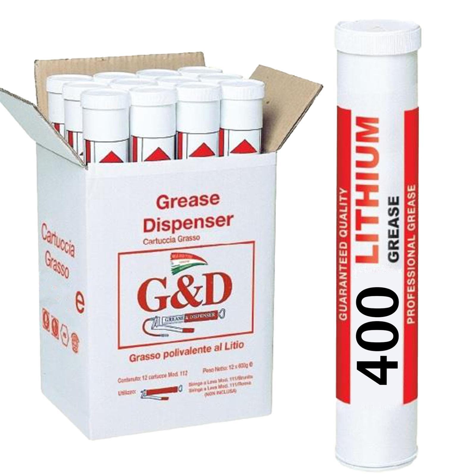 Pz 12 cartuccia grasso per pistola maestri siringa ingrassatore lube shuttle 400 gr - 2