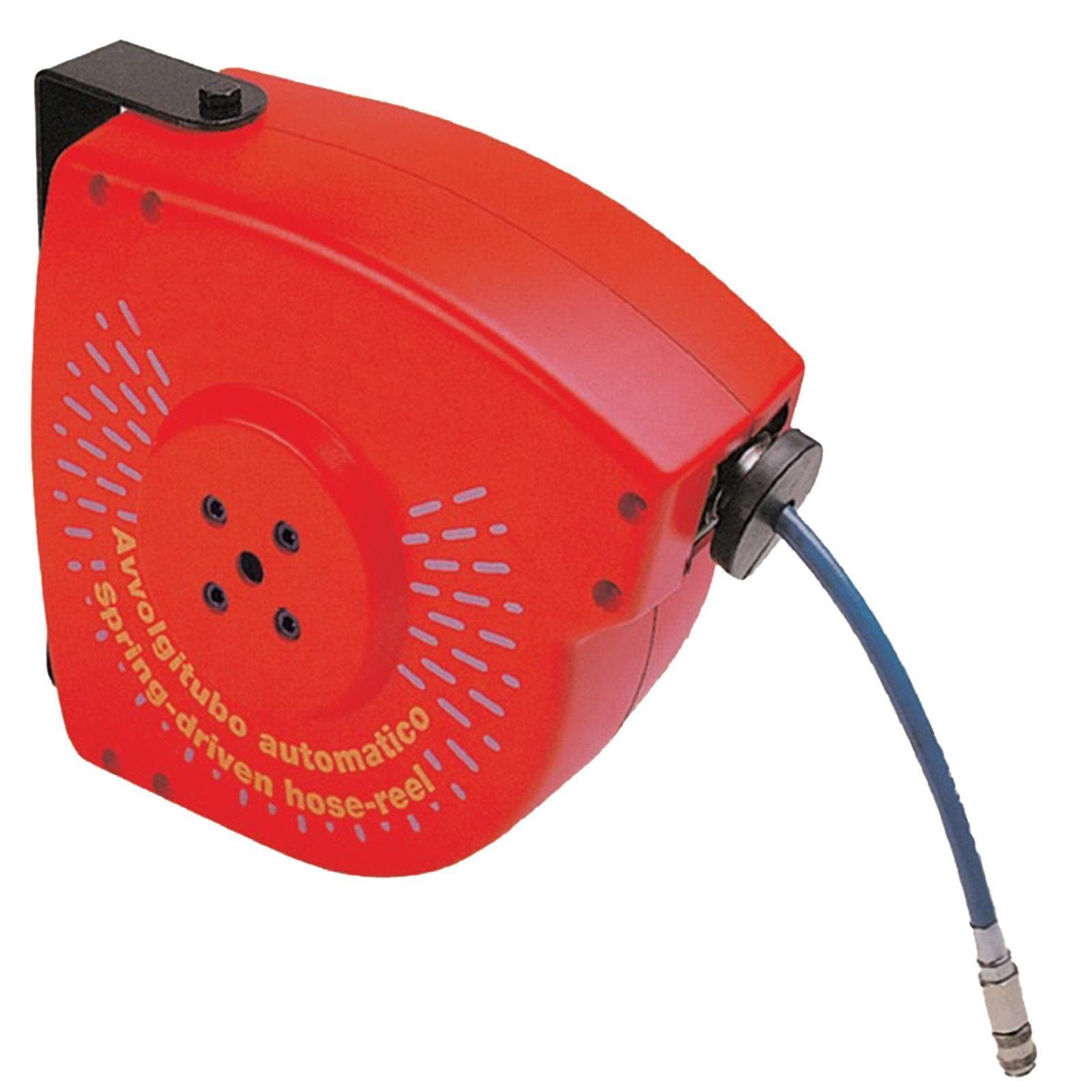 Avvolgitubo 15 mt tubo aria compressa automatico 30 bar con staffa orientabile da muro - 2