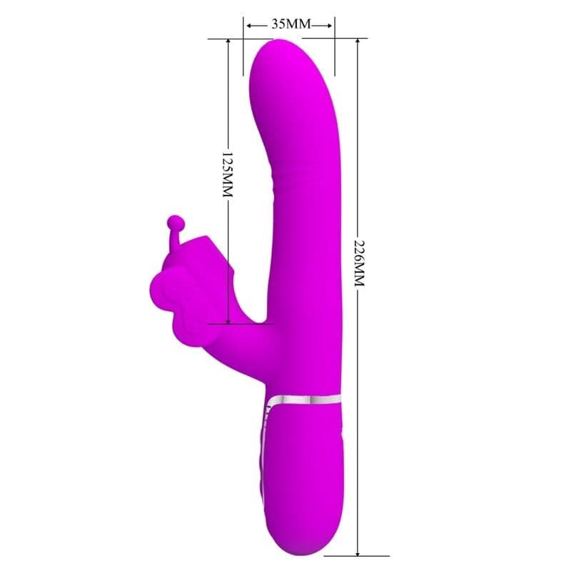 Vibratore Multifunzione Rabbit 4 in 1 Farfalla Viola PRETTY LOVE - 4
