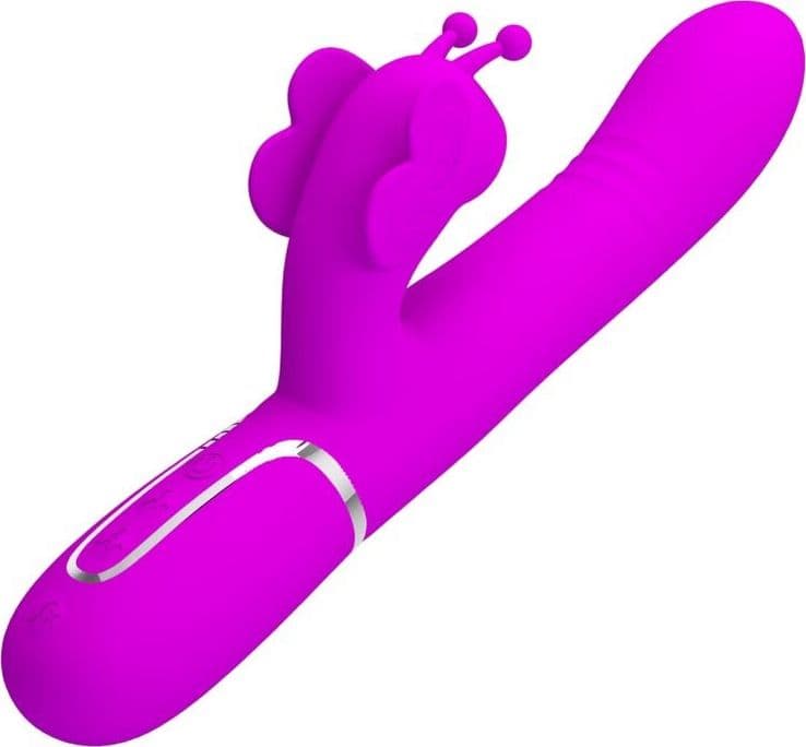 Vibratore Multifunzione Rabbit 4 in 1 Farfalla Viola PRETTY LOVE - 4