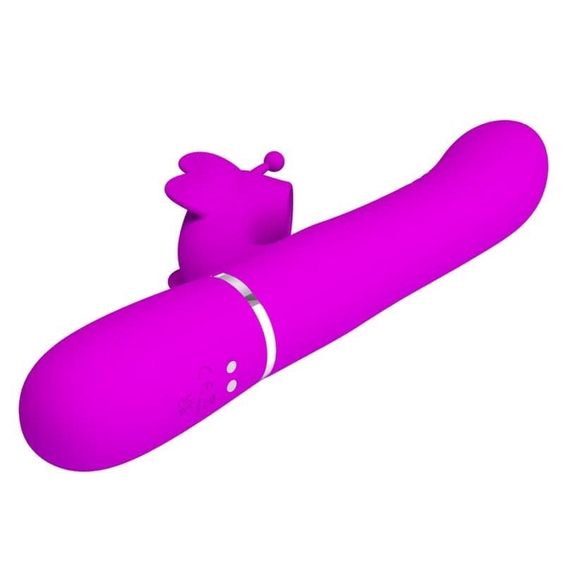 Vibratore Multifunzione Rabbit 4 in 1 Farfalla Viola PRETTY LOVE - 5