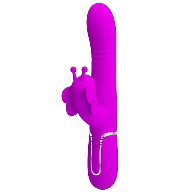 Vibratore Multifunzione Rabbit 4 in 1 Farfalla Viola PRETTY LOVE - 8