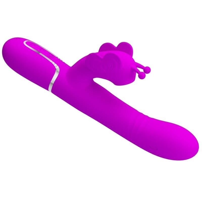 Vibratore Multifunzione Rabbit 4 in 1 Farfalla Viola PRETTY LOVE - 6